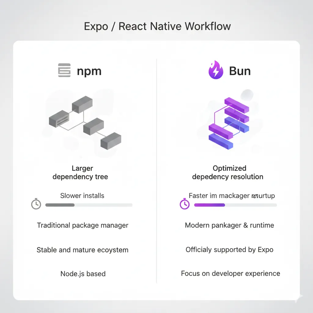 Bun vs npm for Expo & React Native: A Real-World Comparison